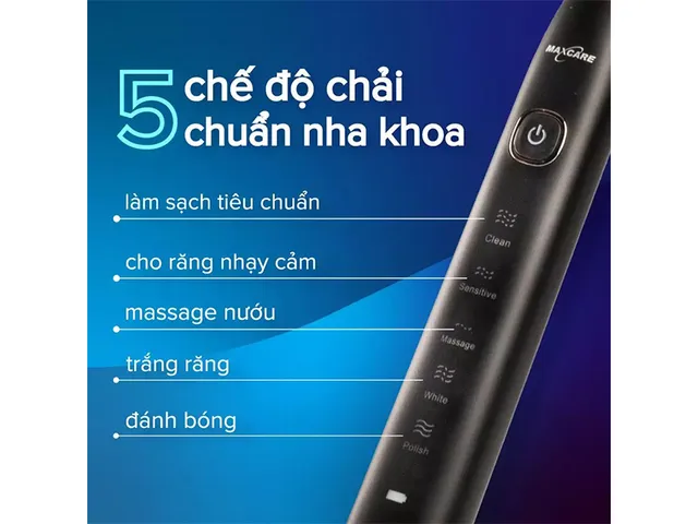 Bàn Chải Đánh Răng Điện Sonicare Maxcare S100 - Công Nghệ Sóng Âm Nhật Bản, 5 Chế Độ Làm Sạch, Sạc Không Dây, Đầu Chải Siêu Mềm
