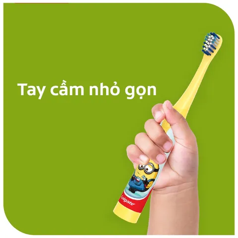 Bàn Chải Đánh Răng Điện Trẻ Em Colgate Minion - Thiết Kế Đáng Yêu, Công Nghệ Sóng Âm Dịu Nhẹ, Thích Hợp Cho Bé Từ 3 Tuổi Trở Lên