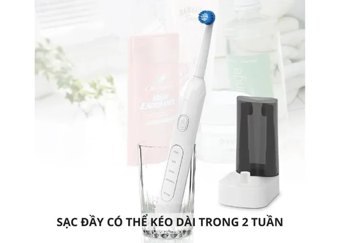 Bàn chải điện Kachi MK361 đầu xoay - Đế sạc không dây, 4 chế độ chải răng, chăm sóc miệng hiệu quả, công nghệ sóng âm 8000 nhịp/phút