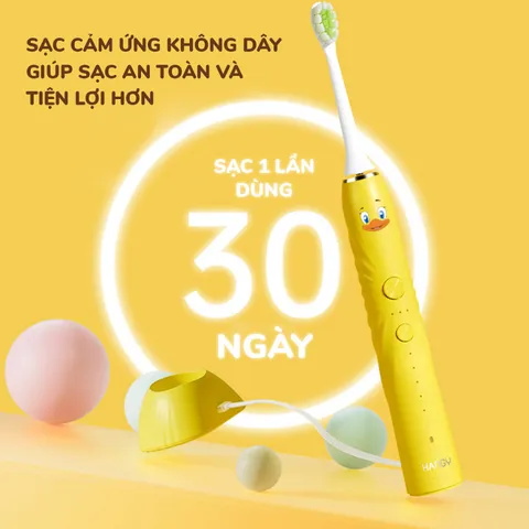Bàn Chải Điện Trẻ Em HANGY HY23 TE - 3 Chế Độ, Mềm Mại, Đáng Yêu, Thiết Kế Đặc Biệt Cho Bé Từ 3 Tuổi, Chăm Sóc Răng Miệng Hiệu Quả