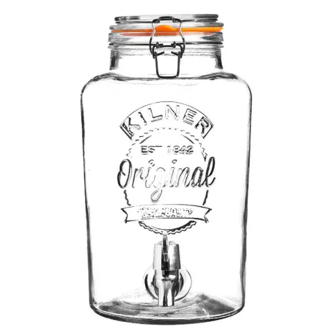 Bình đựng nước thủy tinh Kilner Original 8L - Thiết kế hiện đại cho nước trái cây, cocktail và tiệc tùng - Quà tặng lý tưởng cho gia đình