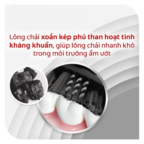 Set 2 Đầu Bàn Chải Điện Colgate Sonic 360 Charcoal - Thiết Kế Cải Tiến Kháng Khuẩn, Chải Sạch Hiệu Quả