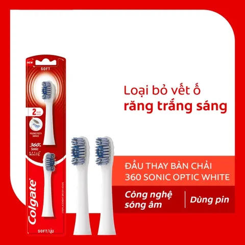Set 2 Đầu Bàn Chải Điện Colgate Sonic 360 Charcoal - Thiết Kế Cải Tiến Kháng Khuẩn, Chải Sạch Hiệu Quả
