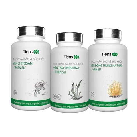 Bộ 3 Sản Phẩm Hỗ Trợ Tăng Cường Miễn Dịch Tiens - Viên Uống Đông Trùng Hạ Thảo, Chitosan và Tảo Spirulina - Bổ Sung Dưỡng Chất Cho Sức Khỏe