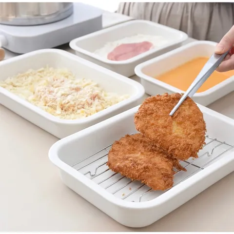 Khay Nướng Kèm Vỉ Để Ráo Dầu Mỡ Wagensteiger Sứ Cao Cấp - Dụng Cụ Nhà Bếp Sang Trọng, Chống Dính, Phù Hợp Nướng Và Chiên Khô