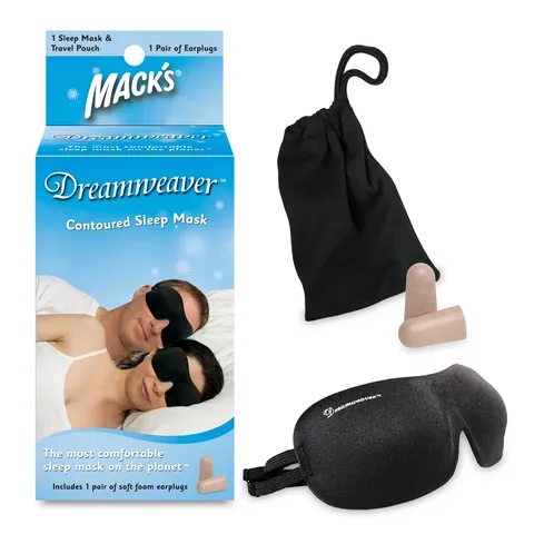 Bộ mặt nạ ngủ Dreamweaver Mack's - Bao gồm nút bịt tai và túi đựng, giảm tiếng ồn và ánh sáng hoàn hảo cho chuyến đi du lịch