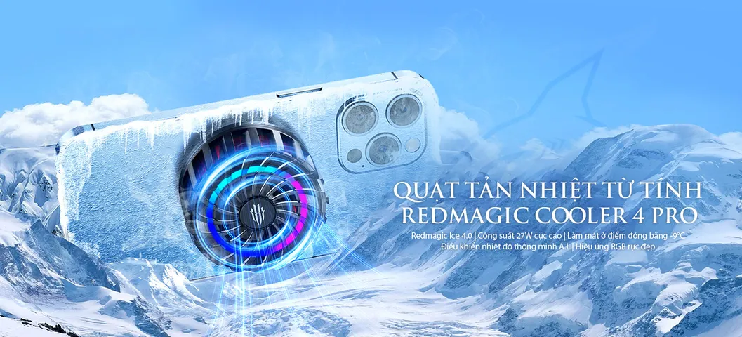 Bộ Tản Nhiệt Điện Thoại Nubia RedMagic 4 Pro 27W - Làm Mát Thông Minh, Kiểm Soát Tiếng Ồn, Công Nghệ REDMAGIC 4.0