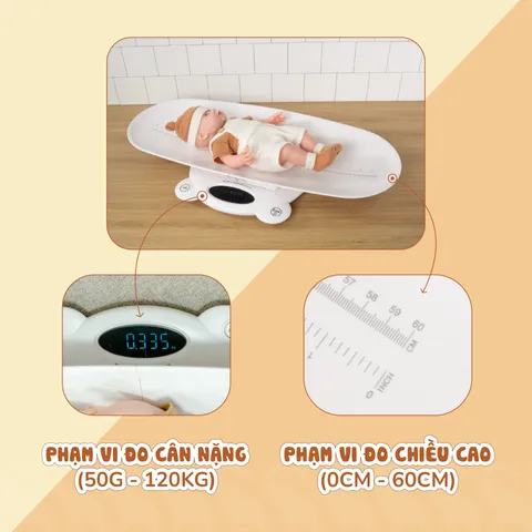 Cân Điện Tử Moaz BéBé MB-084 Cho Bé - Cảm Biến Chính Xác, Thiết Kế Ngộ Nghĩnh - Theo Dõi Cân Nặng và Chiều Cao Từ Sơ Sinh Đến Người Lớn