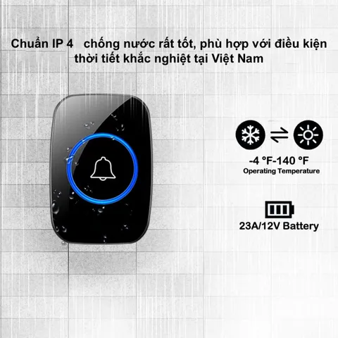 Chuông Cửa Không Dây Thông Minh CTFAST CT01 - Thiết Kế Hiện Đại, Chống Nước, Khoảng Cách 300m, 38 Nhạc Chuông Tùy Chọn