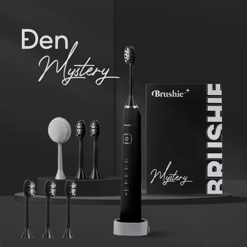 Combo Bàn Chải Điện Brushie Ultra - 5 Chế Độ, 3 Đầu Bàn Chải Thay Thế - Làm Sạch Nhanh Chóng, Hỗ Trợ Răng Nhạy Cảm