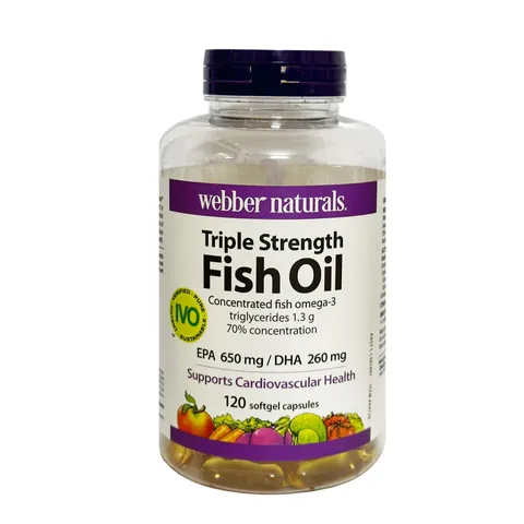 Dầu Cá Webber Naturals Triple Strength Omega-3 900mg - Hỗ Trợ Tim Mạch, Thị Lực, Tăng Cường Trí Nhớ - Viên Nang Mềm Dễ Uống