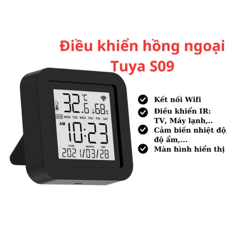 Điều Khiển Hồng Ngoại Tuya S09 Màn Hình LCD Thông Minh - Kiểm Soát TV, Điều Hòa, Quạt Qua Ứng Dụng Di Động, Tương Thích Alexa & Google Home