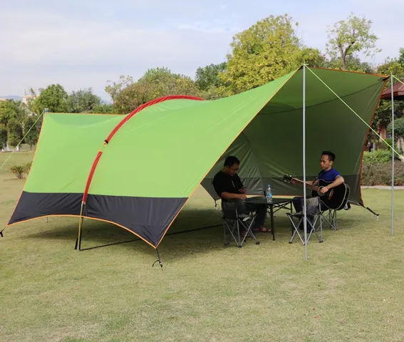 Lều Cắm Trại Mái Vòm Tán Hở Không Đáy 6x3.8m - Lều Du Lịch Không Gian Rộng Chống Nắng Mưa, Phụ Kiện Kèm Theo