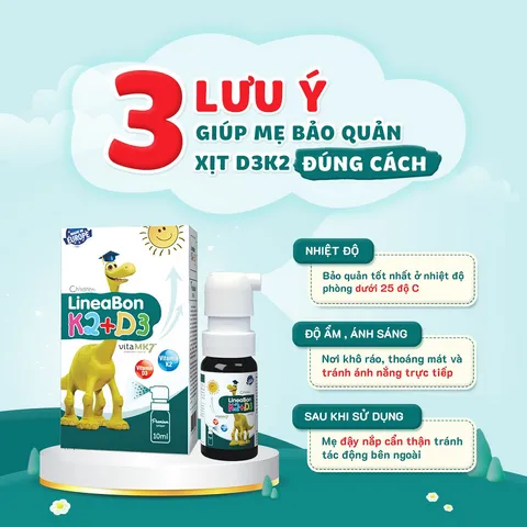 Tinh khiết LineaBon K2+D3 Xịt 10ml - Vitamin D3 và K2 cho Bé - Hỗ trợ Phát Triển Chiều Cao và Xương Khỏe Mạnh