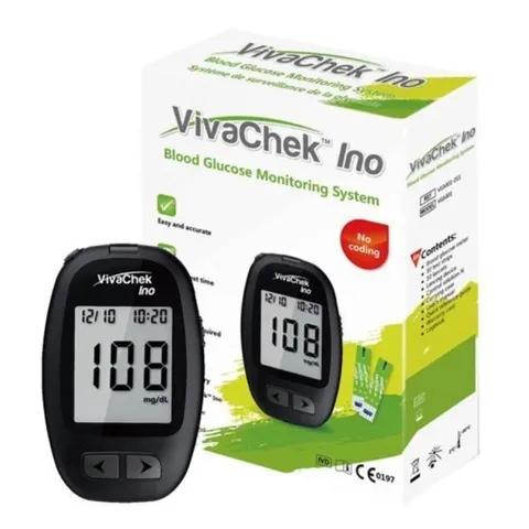 Máy đo đường huyết Vivachek Ino - Kết quả chính xác sau 5 giây, Tích hợp bộ nhớ 900 kết quả, Đáng tin cậy cho mọi lứa tuổi