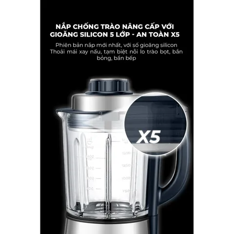Máy làm sữa hạt Unie V9s Pro 8 chế độ - Động cơ siêu êm, xay mịn, tính năng thông báo giọng nói, dung tích 1.75L, an toàn cho sức khỏe