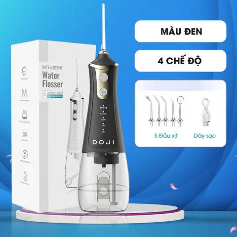 Máy tăm nước DOJI L11 - 4 Chế Độ Tùy Chỉnh, 5 Đầu Xịt, Pin 1500mAh, Làm Sạch Răng Miệng Hiệu Quả, Tiện Lợi Cho Gia Đình