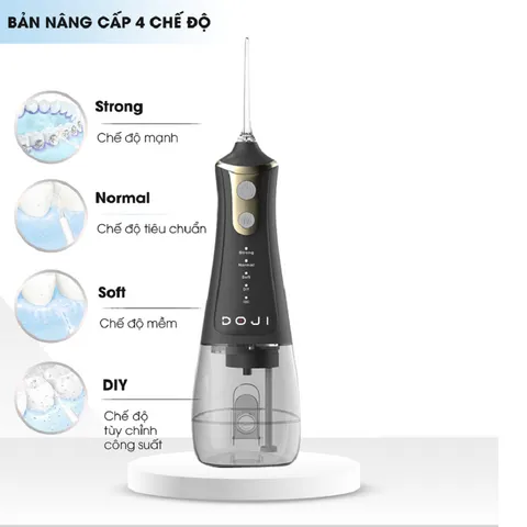 Máy tăm nước DOJI L11 - 4 Chế Độ Tùy Chỉnh, 5 Đầu Xịt, Pin 1500mAh, Làm Sạch Răng Miệng Hiệu Quả, Tiện Lợi Cho Gia Đình