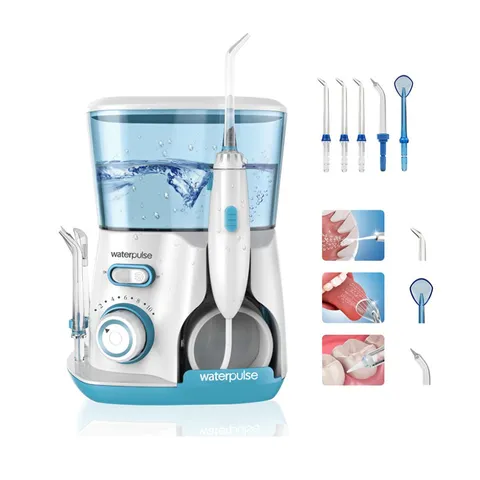 Máy Tăm Nước Gia Đình Waterpulse V300 - 5 Đầu Phun, 10 Mức Độ Phun, Giúp Làm Sạch Răng và Massage Nướu Hiệu Quả