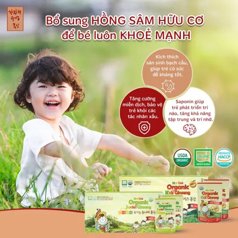 Nước Hồng Sâm Hữu Cơ KJH Kini Jini Junior 70ml - Giải Pháp Dinh Dưỡng Cho Trẻ, Hỗ Trợ Đề Kháng, Tăng Cường Sức Khỏe Trẻ Em Hàn Quốc