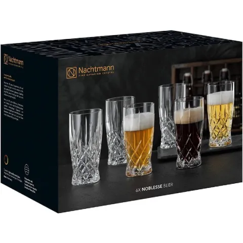 Set 6 Cốc Thủy Tinh Pha Lê Nachtmann Bierglas 350ml - Cốc Sang Trọng Cho Bia và Nước Giải Khát