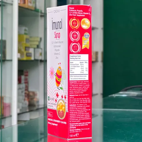 Siro Tăng Cường Miễn Dịch Cho Trẻ Imunol Syrup Orzax - Hỗ Trợ Betaglucan, Vitamin C, Kẽm, Dễ Uống Cho Bé từ 1 Tuổi