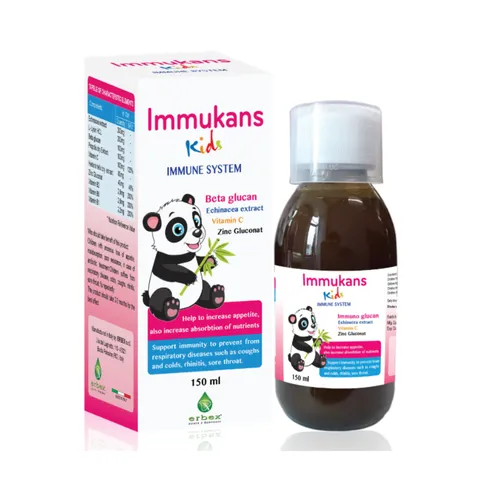 Siro Immukans Kids 150ml - Hỗ Trợ Tăng Cường Sức Đề Kháng và Tiêu Hóa Cho Trẻ - Hương Vị Trái Cây Ngon Miệng