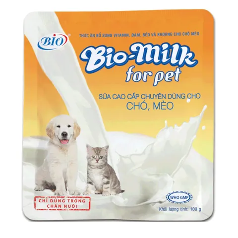Sữa Bột Dành Cho Chó Mèo Bio Milk - Dinh Dưỡng Cân Đối Giống Như Sữa Mẹ, Hỗ Trợ Phát Triển Khỏe Mạnh Cho Thú Cưng 100g