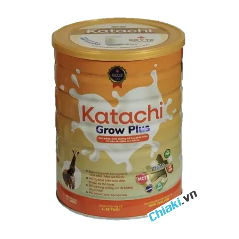 Sữa Hỗ Trợ Tăng Chiều Cao Katachi Grow Plus 900g - Dinh Dưỡng Cho Bé Từ 1 Tuổi, Bổ Sung Vitamin và DHA Giúp Phát Triển Chiều Cao và Trí Não