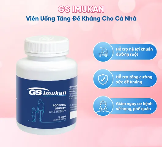 Viên bổ sung lợi khuẩn GS Imukan - Tăng cường đề kháng, hỗ trợ tiêu hóa, 30 viên - Vitamin và khoáng chất tự nhiên cho sức khỏe