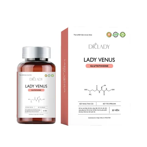 Viên Uống Trắng Da Lady Venus Glutathione - Hỗ Trợ Giảm Sạm Nám, Cải Thiện Làn Da Trắng Sáng, Chống Lão Hóa, 30 Viên