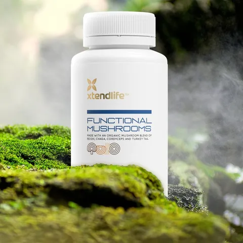 Viên uống nấm hữu cơ Xtend Life Functional Mushrooms - Hỗ trợ miễn dịch, tăng cường sức khỏe với nấm Linh Chi, Chaga, Vân Chi, 120 viên