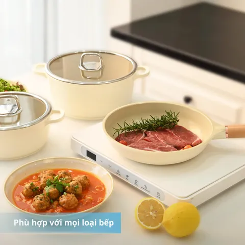 Bộ 5 Nồi Chảo Chống Dính Phủ Gốm Haatz - Nồi Chảo Thực Phẩm An Toàn, Dễ Dàng Vệ Sinh, Chất Liệu Cao Cấp, Thiết Kế Tinh Tế