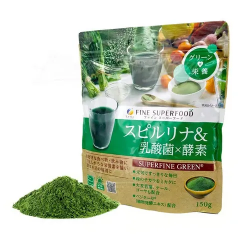 Bột Tảo Xoắn Hữu Cơ Fine Japan Spirulina Plus 150g - Siêu Thực Phẩm Tăng Cường Sức Khỏe & Làm Đẹp Da