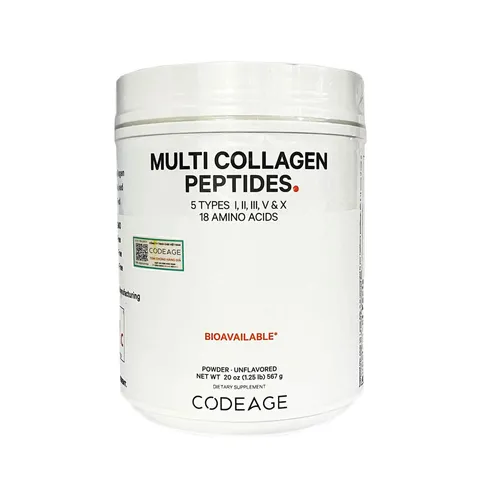Bột uống Collagen Codeage Hydrolyzed Multi Collagen Peptides 567g - Hỗ trợ trẻ hóa da, tóc và móng - Dinh dưỡng cao, dễ hấp thụ
