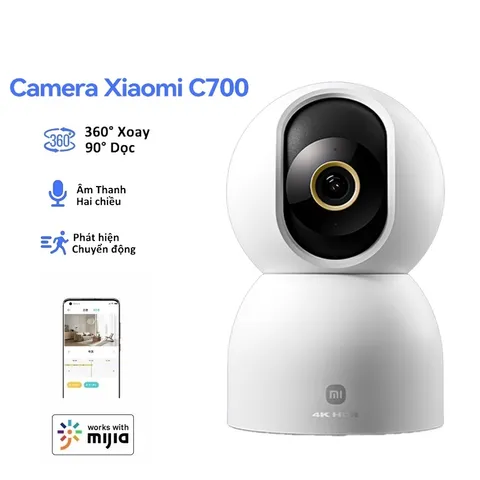 Camera Thông Minh Xiaomi C700 MJSXJ21CM 4K - Đàm Thoại 2 Chiều, Cảm Biến 8MP, Công Nghệ AI, Giám Sát An Ninh Thông Minh