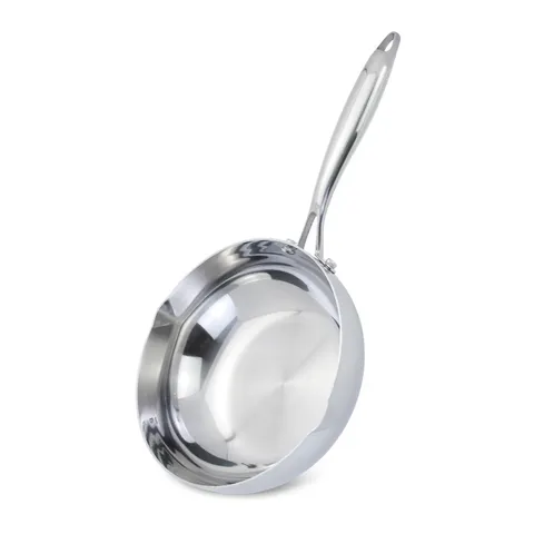 Chảo Inox Sâu Lòng 3 Lớp Kalpen Zenger Có Miệng Rót - Thiết Kế Hiện Đại, Chất Liệu Inox 304 Bền Đẹp, Dùng Cho Bếp Gas, Điện Từ, Hồng Ngoại