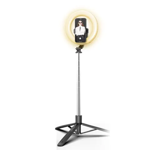 Gậy chụp hình tích hợp Tripod và Đèn LED USAMS US-ZB241 - Thiết bị đa năng chụp ảnh, quay video chất lượng cao, thuận tiện cho livestream và selfie.