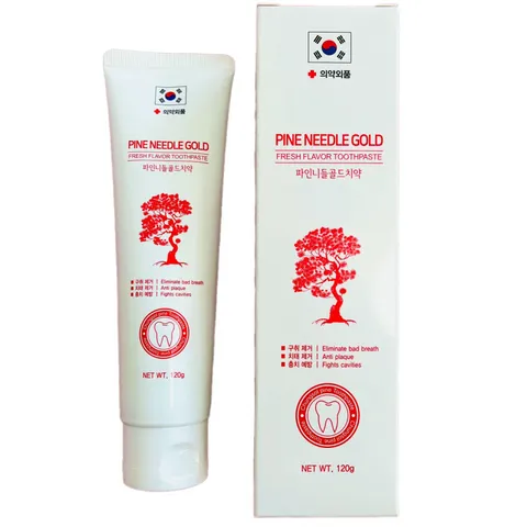 Kem Đánh Răng Tinh Dầu Thông Đỏ Pine Needle Gold 120g - Giúp Ngăn Sâu Răng, Khử Mùi, Hơi Thở Thơm Mát Cho Trẻ Em Và Người Lớn