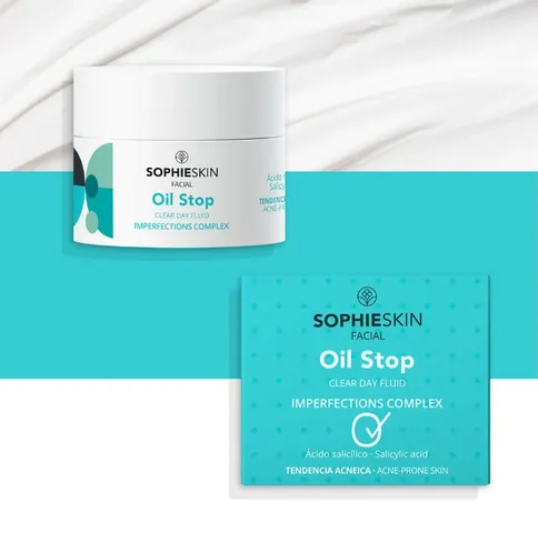 Kem Dưỡng Ẩm Sophieskin Oil Stop Clear Day Fluid - Kiểm Soát Nhờn, Ngăn Ngừa Mụn, Thẩm Thấu Nhanh, Dành Cho Da Dầu và Hỗn Hợp 50ml