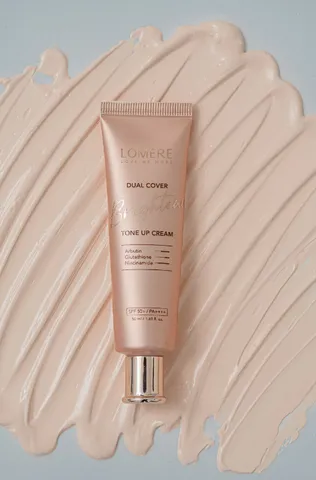 Kem Nâng Tone Lomere Dual Cover Brightening Tone-UP SPF50+ - Dưỡng Ẩm, Kiềm Dầu, Thay Thế Makeup, Sáng Da, Bảo Vệ Tối Ưu