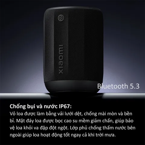 Loa Bluetooth Mini Xiaomi ASM01A IP67 Chống Nước - Âm Thanh 360 Độ, LED RGB, Pin 2000mAh Phát Nhạc 11 Giờ, Thiết Kế Gọn Nhẹ Dùng Ngoài Trời