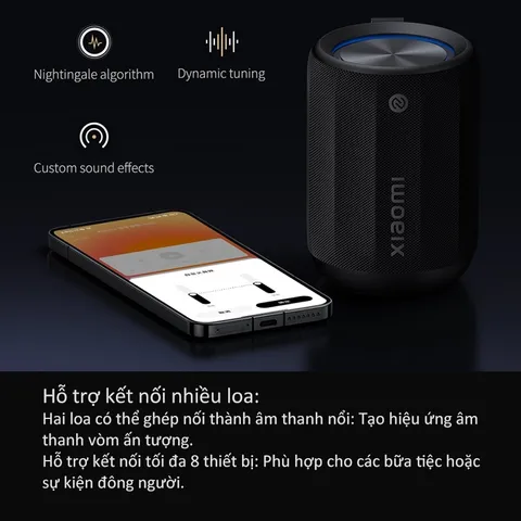 Loa Bluetooth Mini Xiaomi ASM01A IP67 Chống Nước - Âm Thanh 360 Độ, LED RGB, Pin 2000mAh Phát Nhạc 11 Giờ, Thiết Kế Gọn Nhẹ Dùng Ngoài Trời