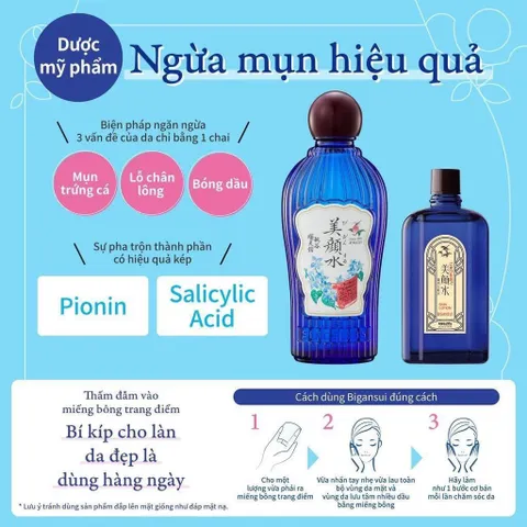 Lotion Meishoku Bigansui Medicated Skin 90ml - Sản phẩm trị mụn Nhật Bản hiệu quả, cải thiện mụn trứng cá, kiểm soát dầu cho da khỏe đẹp