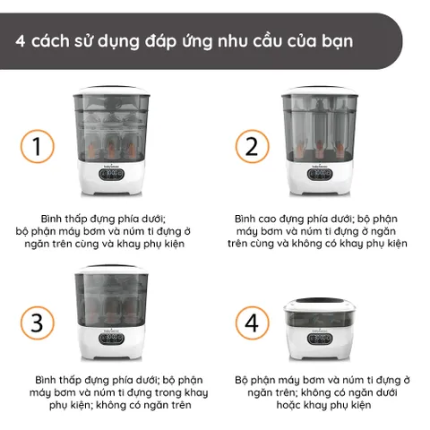 Máy Tiệt Trùng Sấy Khô Baby Brezza BRZ10030 Mỹ - Thiết Kế Sang Trọng, Tích Hợp Tính Năng Tự Động An Toàn Cho Bé