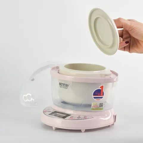 Nồi Chưng Yến Bennix BN07SLC 0.7L Cao Cấp - Nấu Cháo, Làm Sữa Chua, Giữ Ấm, Công Suất 200W, Chất Liệu Nhựa PP, Đế Cao Su Chống Trượt