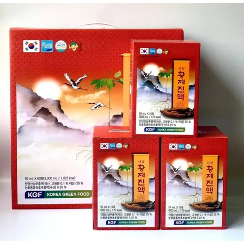 Nước chiết xuất hồng sâm núi đông trùng hoàng đế KGF - Thức uống bổ dưỡng tăng cường sức khỏe, hỗ trợ miễn dịch và tinh thần, 30 gói x 50ml
