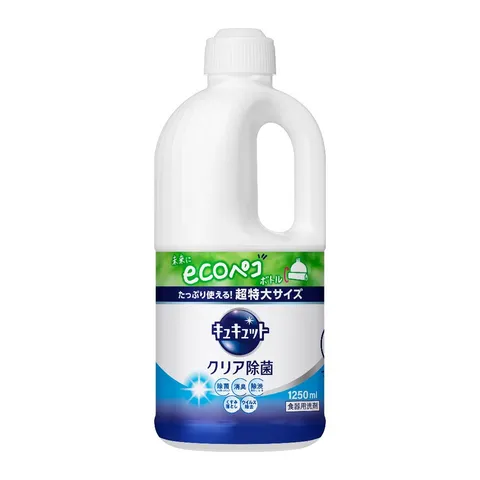 Nước Rửa Chén Bát Đậm Đặc KAO Kyukyuto 1250ml - Tiêu Diệt Khuẩn, Sạch Bóng, Hương Bạc Hà, Dùng Cho Chén Đĩa, Dụng Cụ Nấu Ăn