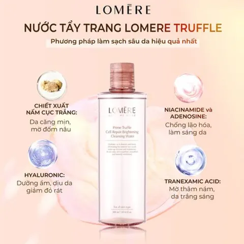 Nước Tẩy Trang Lomere Prime Truffle Cell Repair 300ml - Làm Sạch Sâu, Phục Hồi Da, Cấp Ẩm Tự Nhiên, Dành Cho Mọi Loại Da