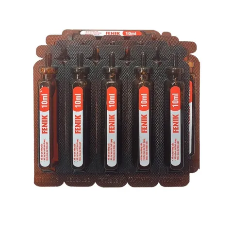 Sắt Dạng Nước Fenik Dược Vương - Hỗ Trợ Bổ Máu, Cung Cấp Sắt III, Acid Folic, Vitamin B6, B12 - Hộp 20 Ống 10ml